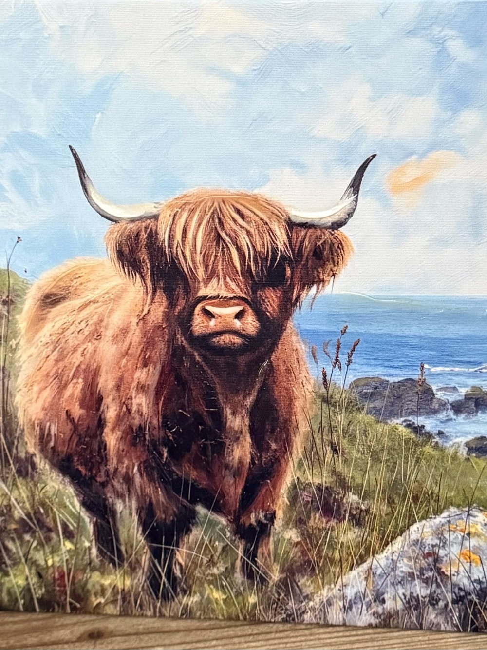 Highland Cow Wall Art Canvas in Brown